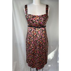 Diane von Furstenberg Gold/Pink/Black/Orange Silk Dress with Pockets Size 2
